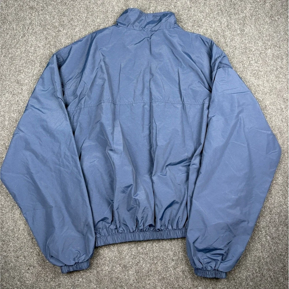 Vintage Good News USA Quarter Zip Windbreaker Jacket Navy Blue Yellow Mens L